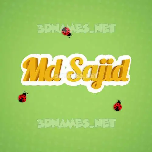 md sajid in Ladybugs style - 3D name wallpaper