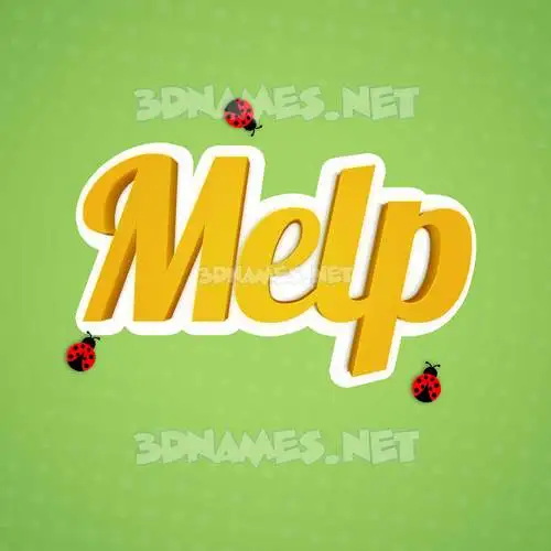 melp in Ladybugs style - 3D name wallpaper