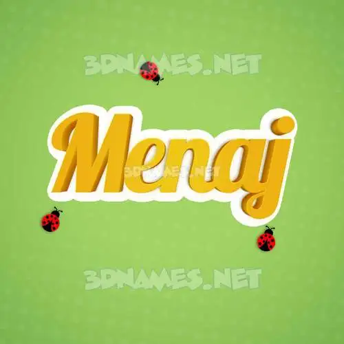 menaj in Ladybugs style - 3D name wallpaper