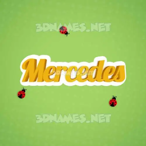 mercedes in Ladybugs style - 3D name wallpaper mercedes in Ladybugs style - 3D name wallpaper