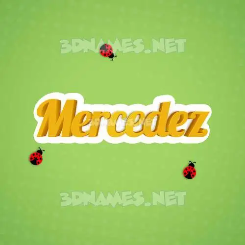 mercedez in Ladybugs style - 3D name wallpaper mercedez in Ladybugs style - 3D name wallpaper