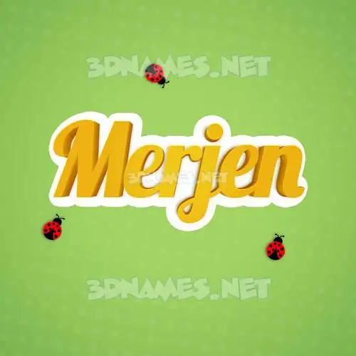 merjen in Ladybugs style - 3D name wallpaper merjen in Ladybugs style - 3D name wallpaper