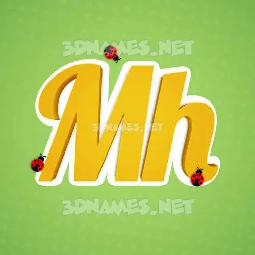 mh in Ladybugs style - 3D name wallpaper mh in Ladybugs style - 3D name wallpaper