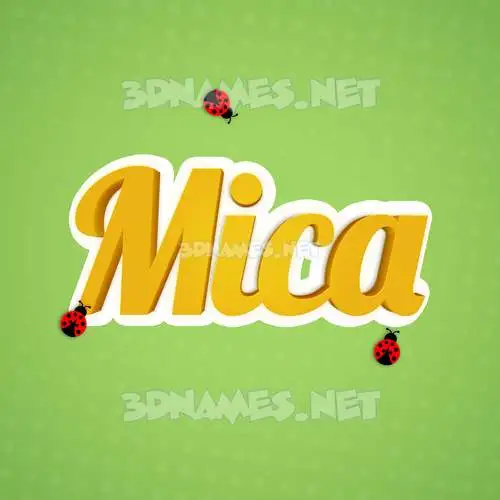 mica in Ladybugs style - 3D name wallpaper mica in Ladybugs style - 3D name wallpaper