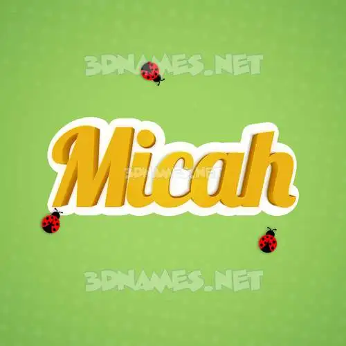 micah in Ladybugs style - 3D name wallpaper