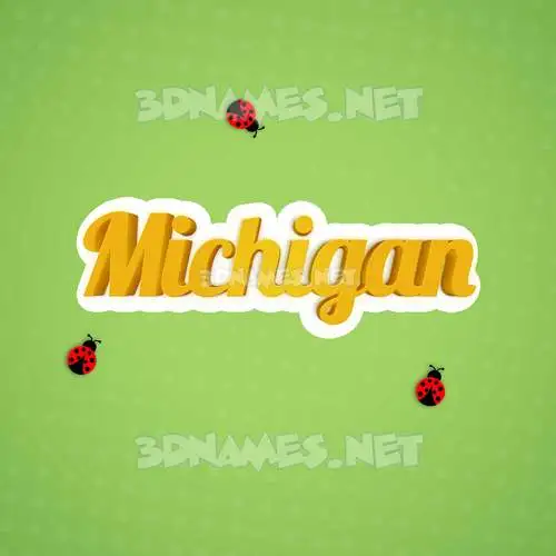 michigan in Ladybugs style - 3D name wallpaper michigan in Ladybugs style - 3D name wallpaper