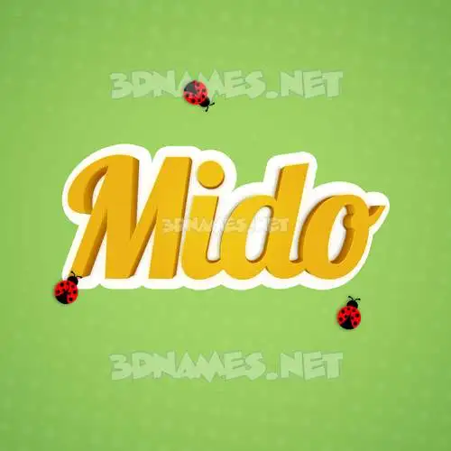 mido in Ladybugs style - 3D name wallpaper mido in Ladybugs style - 3D name wallpaper
