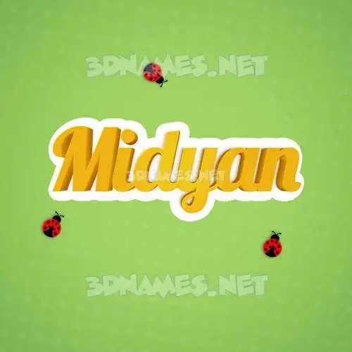 midyan in Ladybugs style - 3D name wallpaper midyan in Ladybugs style - 3D name wallpaper