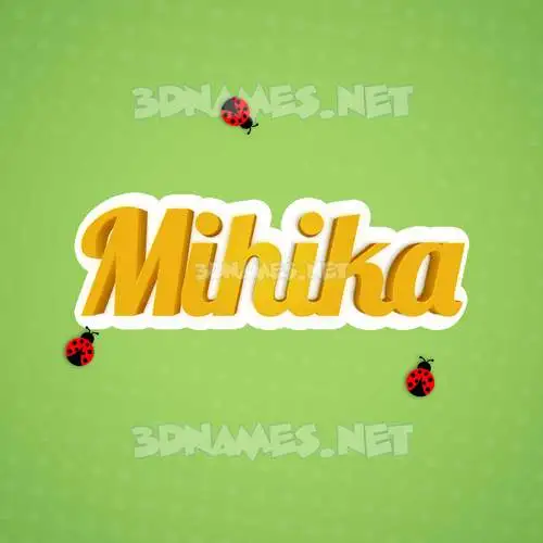 mihika in Ladybugs style - 3D name wallpaper