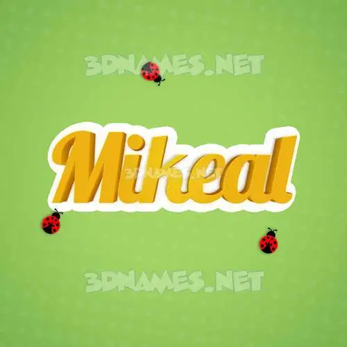 mikeal in Ladybugs style - 3D name wallpaper