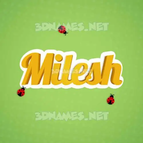 milesh in Ladybugs style - 3D name wallpaper
