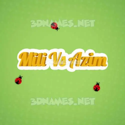 mili vs azim in Ladybugs style - 3D name wallpaper