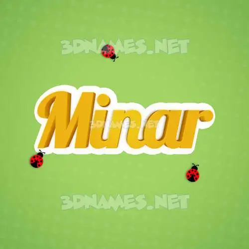 minar in Ladybugs style - 3D name wallpaper