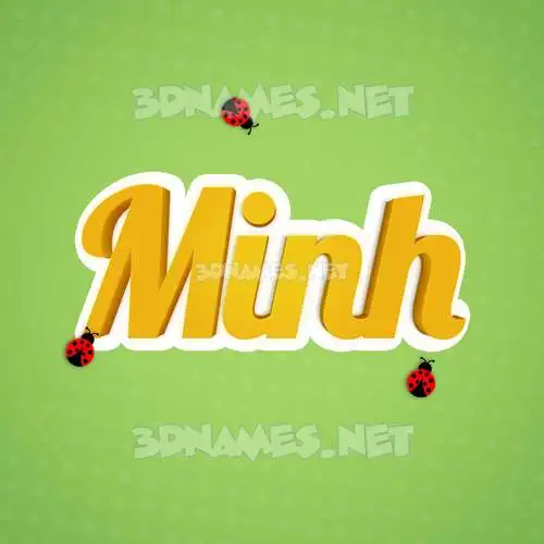 minh in Ladybugs style - 3D name wallpaper
