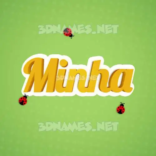minha in Ladybugs style - 3D name wallpaper minha in Ladybugs style - 3D name wallpaper