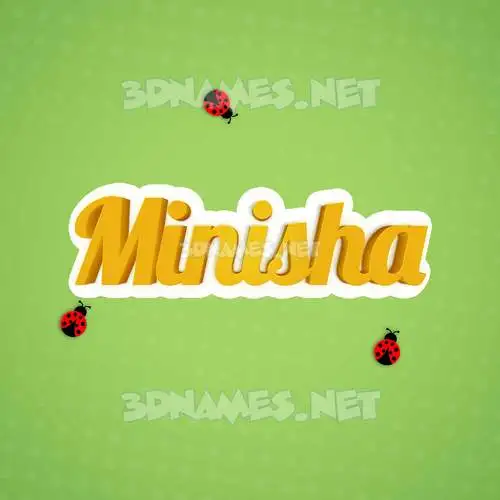 minisha in Ladybugs style - 3D name wallpaper