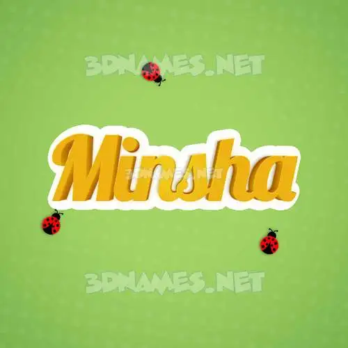 minsha in Ladybugs style - 3D name wallpaper