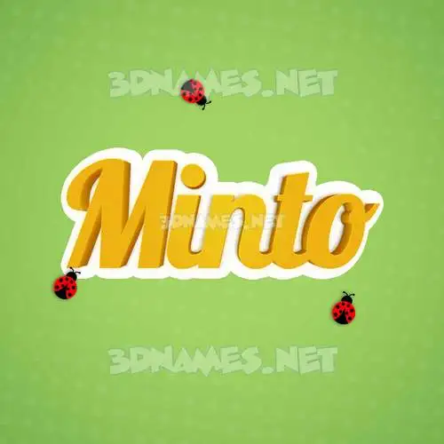 minto in Ladybugs style - 3D name wallpaper