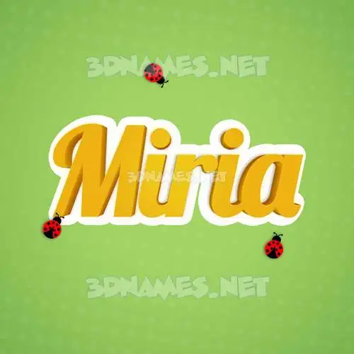 miria in Ladybugs style - 3D name wallpaper miria in Ladybugs style - 3D name wallpaper