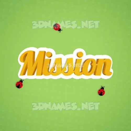 mission in Ladybugs style - 3D name wallpaper
