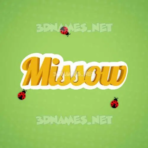 missow in Ladybugs style - 3D name wallpaper missow in Ladybugs style - 3D name wallpaper