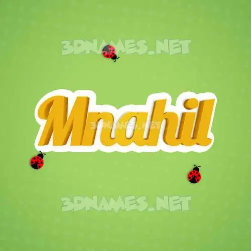mnahil in Ladybugs style - 3D name wallpaper mnahil in Ladybugs style - 3D name wallpaper