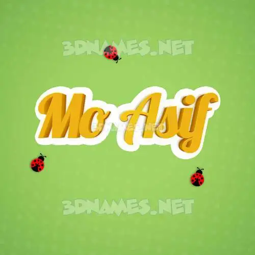 mo asif in Ladybugs style - 3D name wallpaper