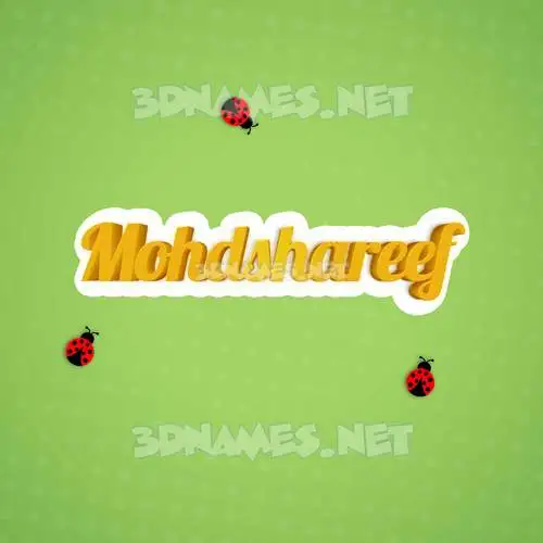 mohdshareef in Ladybugs style - 3D name wallpaper