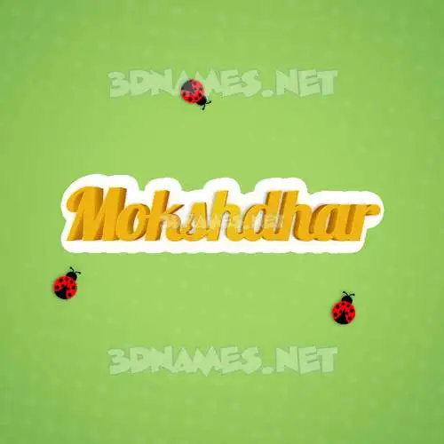 mokshdhar in Ladybugs style - 3D name wallpaper