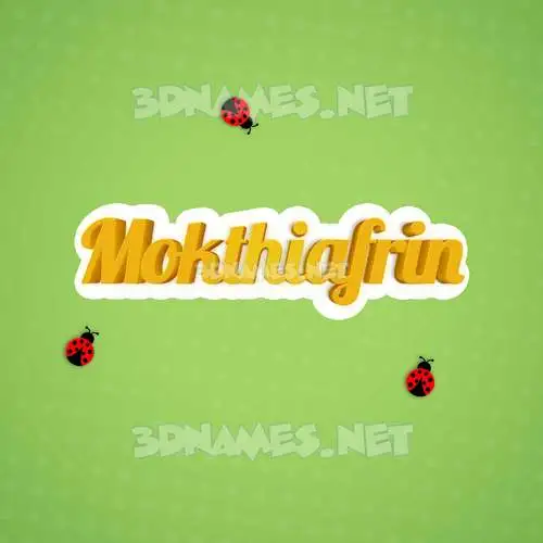mokthiafrin in Ladybugs style - 3D name wallpaper mokthiafrin in Ladybugs style - 3D name wallpaper