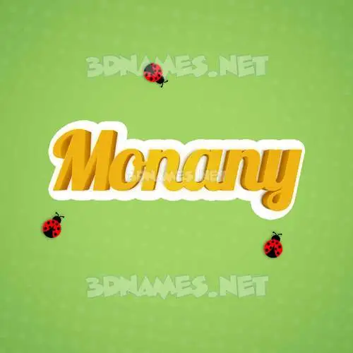monany in Ladybugs style - 3D name wallpaper