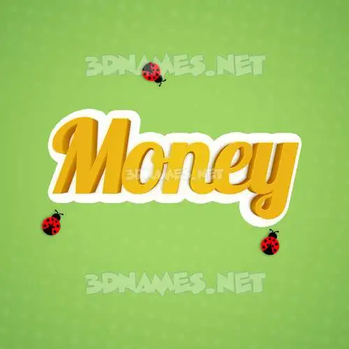 money in Ladybugs style - 3D name wallpaper