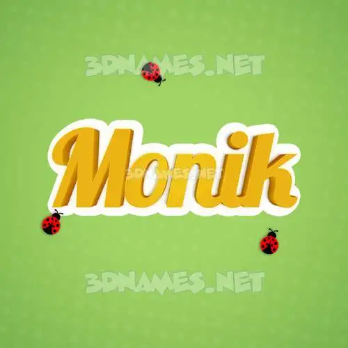 monik in Ladybugs style - 3D name wallpaper