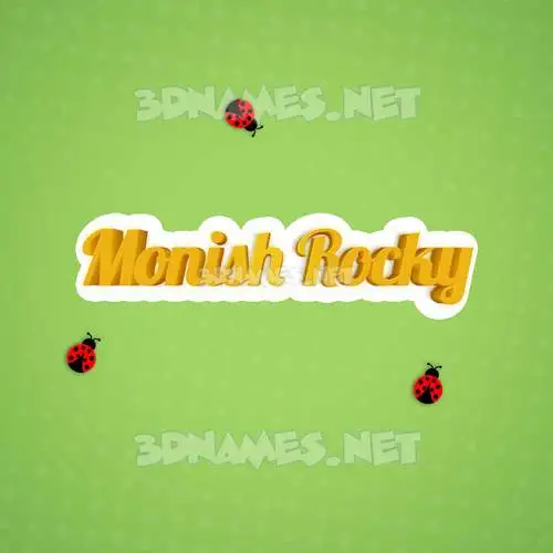 monish rocky in Ladybugs style - 3D name wallpaper