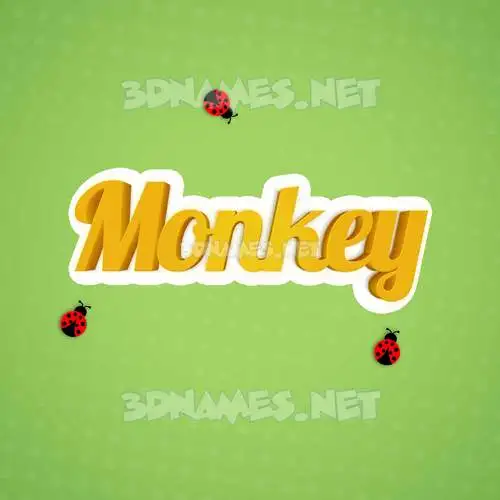 monkey in Ladybugs style - 3D name wallpaper monkey in Ladybugs style - 3D name wallpaper