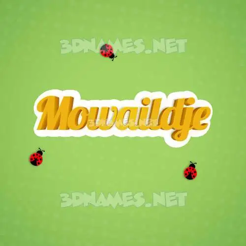 mowaildje in Ladybugs style - 3D name wallpaper