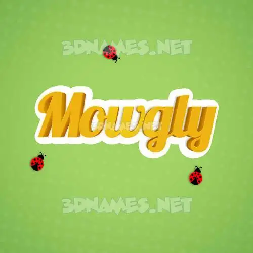 mowgly in Ladybugs style - 3D name wallpaper mowgly in Ladybugs style - 3D name wallpaper