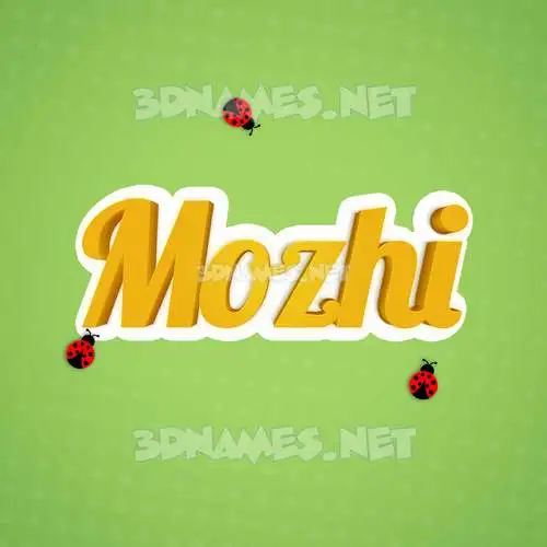 mozhi in Ladybugs style - 3D name wallpaper