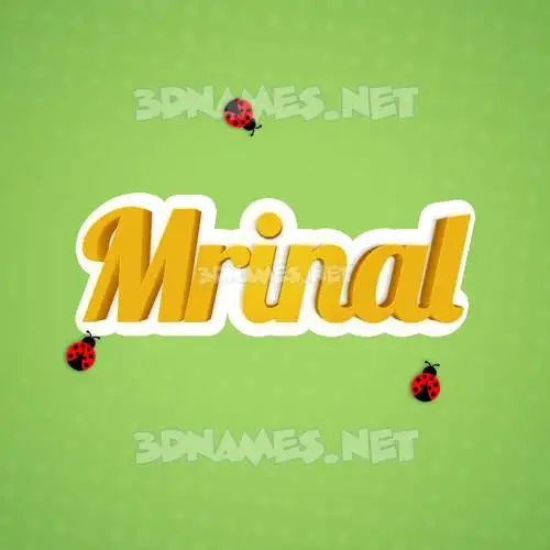 mrinal in Ladybugs style - 3D name wallpaper