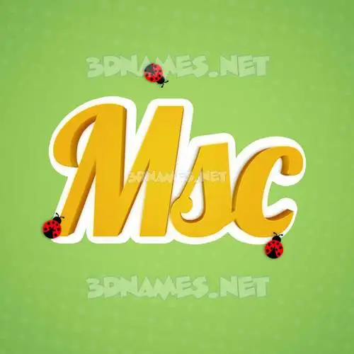 msc in Ladybugs style - 3D name wallpaper