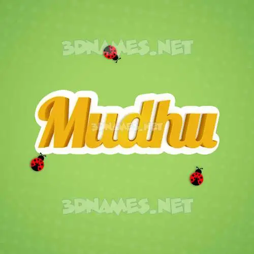 mudhu in Ladybugs style - 3D name wallpaper
