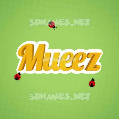 mueez in Ladybugs style - 3D name wallpaper mueez in Ladybugs style - 3D name wallpaper