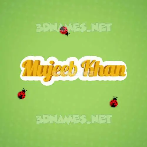 mujeeb khan in Ladybugs style - 3D name wallpaper mujeeb khan in Ladybugs style - 3D name wallpaper