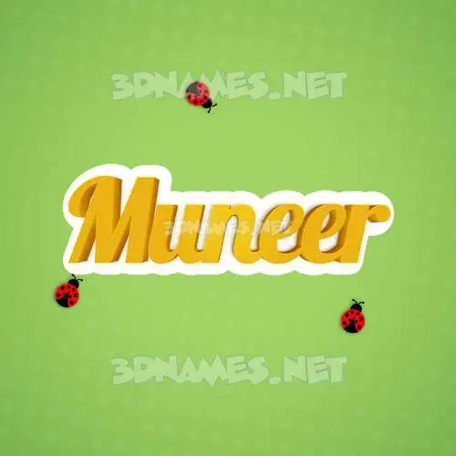 muneer in Ladybugs style - 3D name wallpaper