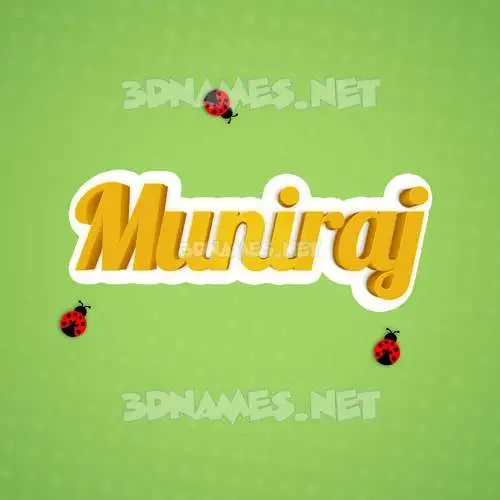 muniraj in Ladybugs style - 3D name wallpaper
