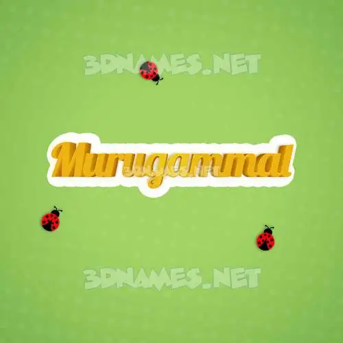 murugammal in Ladybugs style - 3D name wallpaper