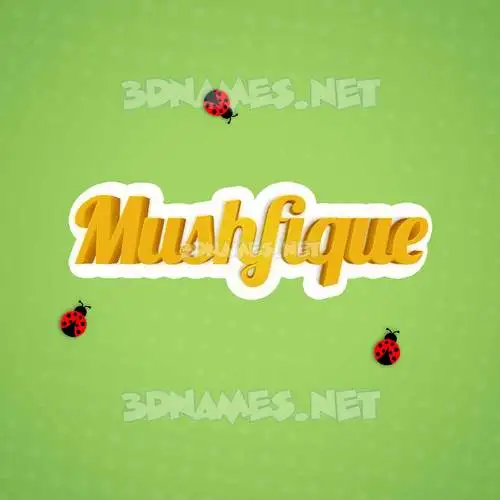 mushfique in Ladybugs style - 3D name wallpaper