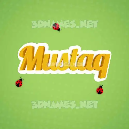mustaq in Ladybugs style - 3D name wallpaper