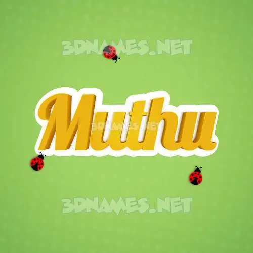 muthu in Ladybugs style - 3D name wallpaper