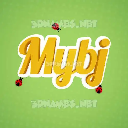 mybj in Ladybugs style - 3D name wallpaper mybj in Ladybugs style - 3D name wallpaper